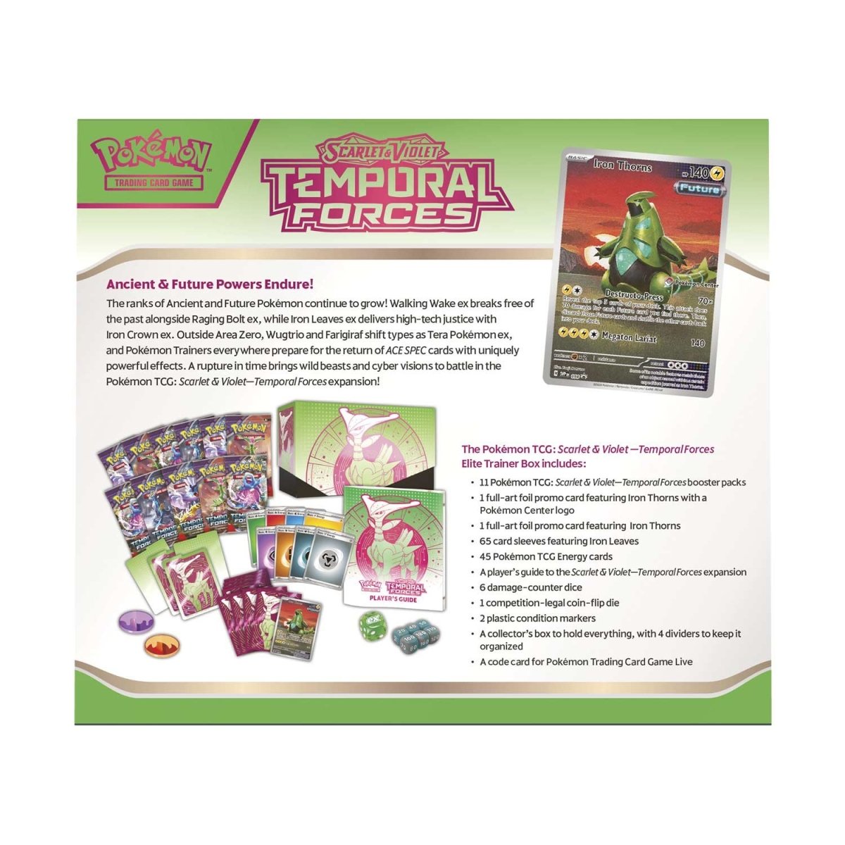 Pokemon: Scarlet & Violet Temporal Forces Pokemon Center Elite Trainer Box [Iron Leaves]