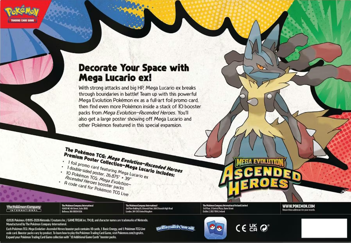 Pokemon: Mega Evolution Ascended Heroes Premium Poster Collection (Random) Pokemon: Mega Evolution Ascended Heroes Premium Poster Collection (Random)