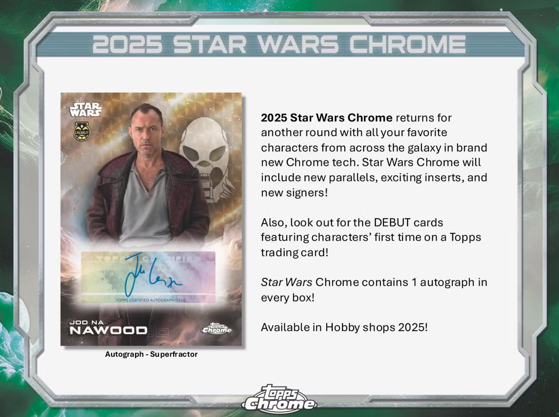 2025 Topps Star Wars Chrome Base Cards – Choose Your Card #1-200, NM