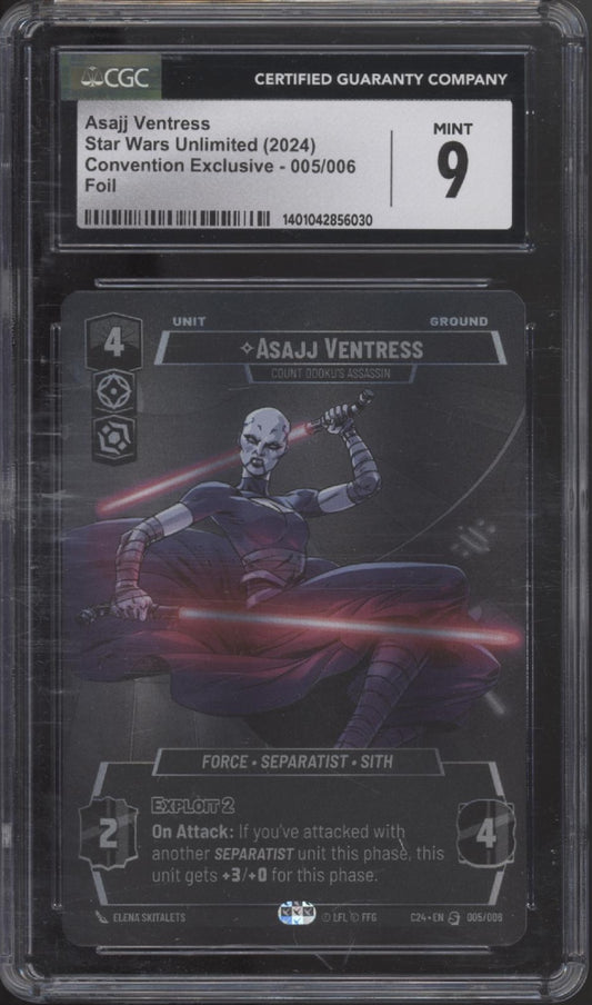 Asajj Ventress Star Wars Unlimited Convention Exclusive Foil #005 CGC 9