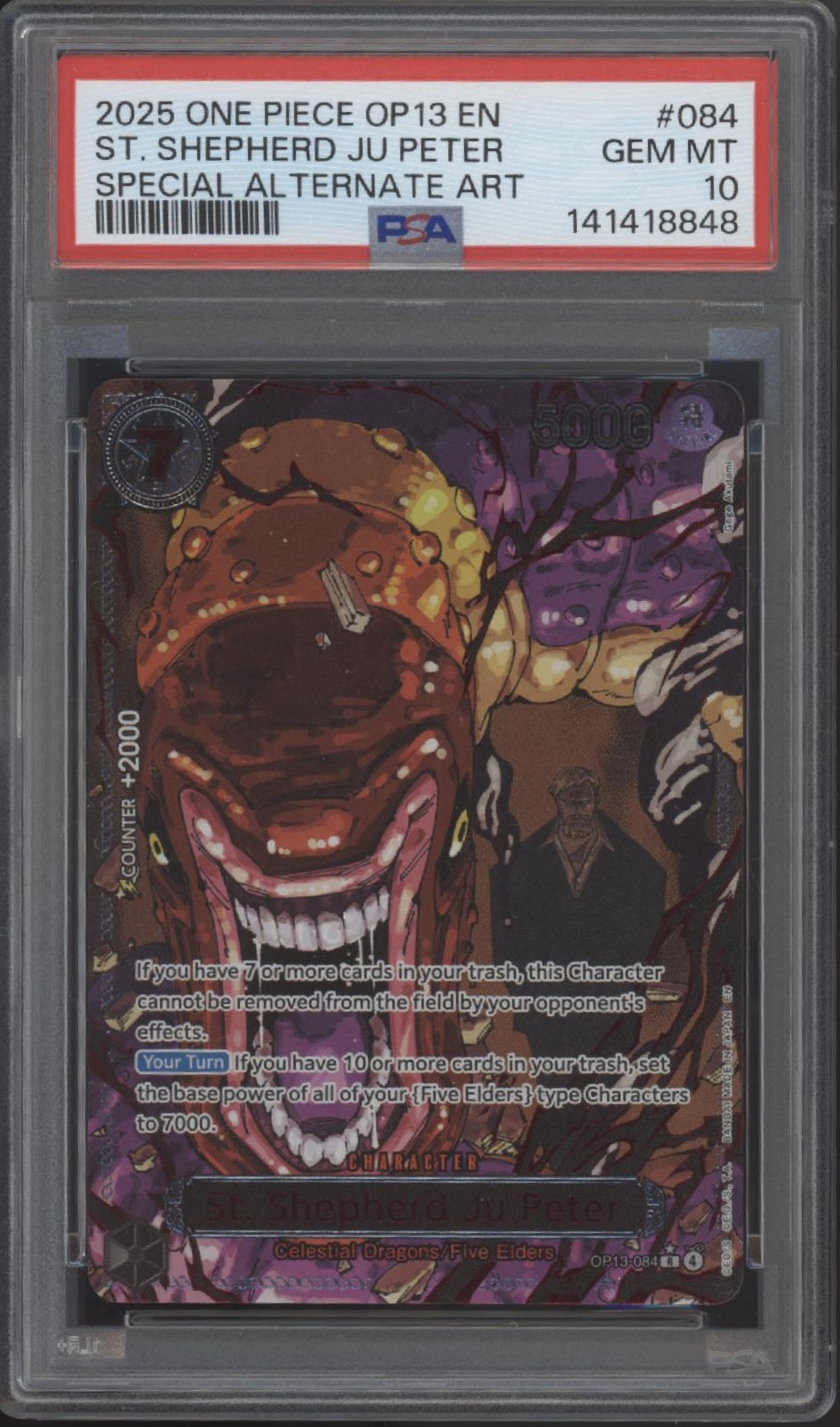 The Five Elders One Piece OP13 Special Alternate Art PSA 10 Sequential Set of 5