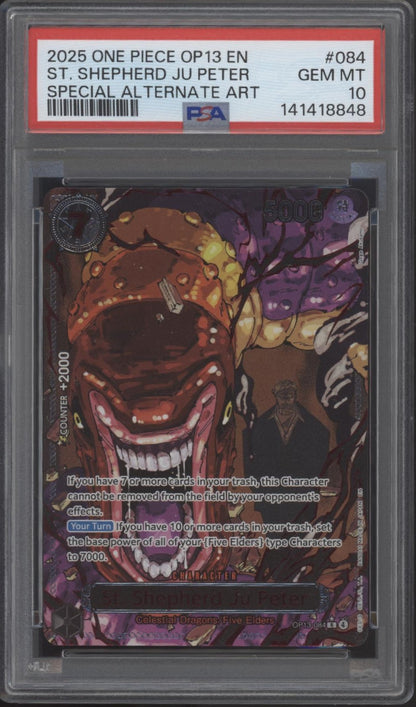 The Five Elders One Piece OP13 Special Alternate Art PSA 10 Sequential Set of 5