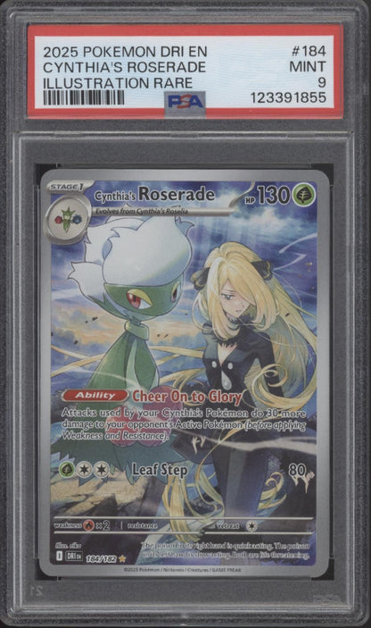 Cynthia's Roserade Pokemon Destined Rivals Illustration Rare #184 PSA 9 #1
