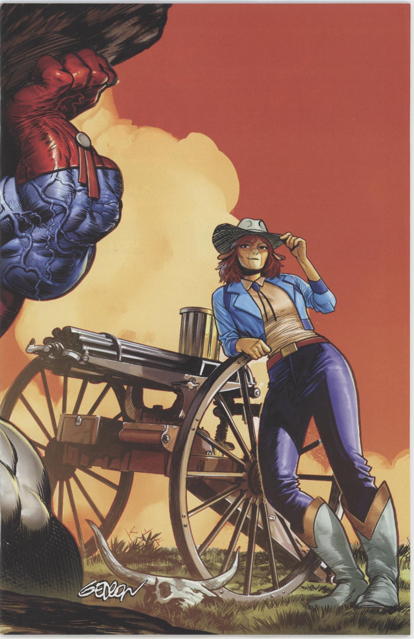 Wild West Cow Boys Of Moo Mesa #4 (Of 4) Cover D 1 in 10 Juan Gedeon Full Art Variant