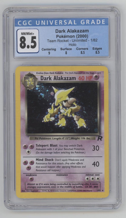 Dark Alakazam Pokemon Team Rocket Holo #1 CGC 8.5