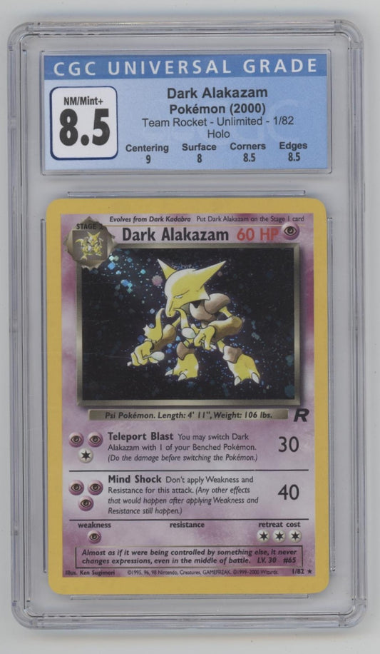 Dark Alakazam Pokemon Team Rocket Holo #1 CGC 8.5