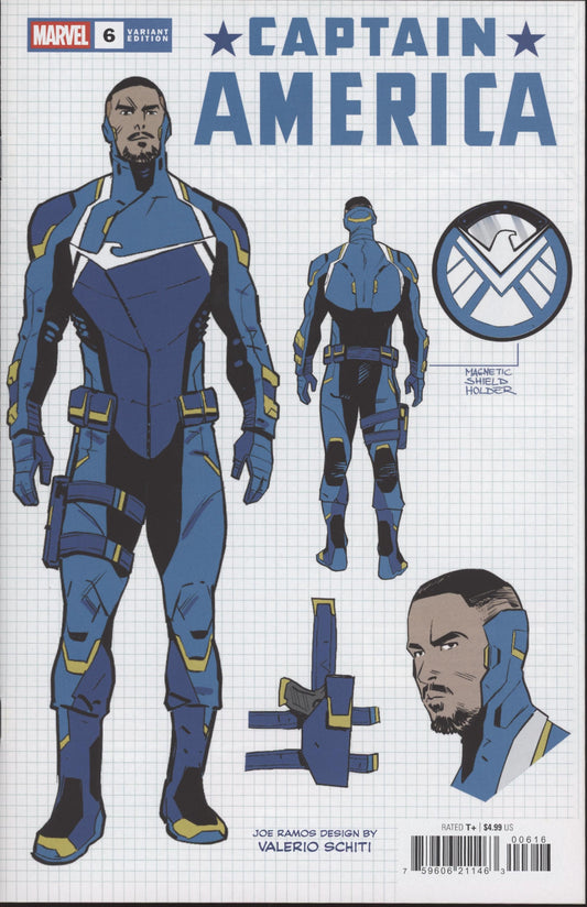 Captain America #6I Valerio Schiti Design Variant