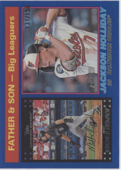 Jackson Holiday 2025 Topps Chrome Heritage Father & Son Blue Refractor 131/150
