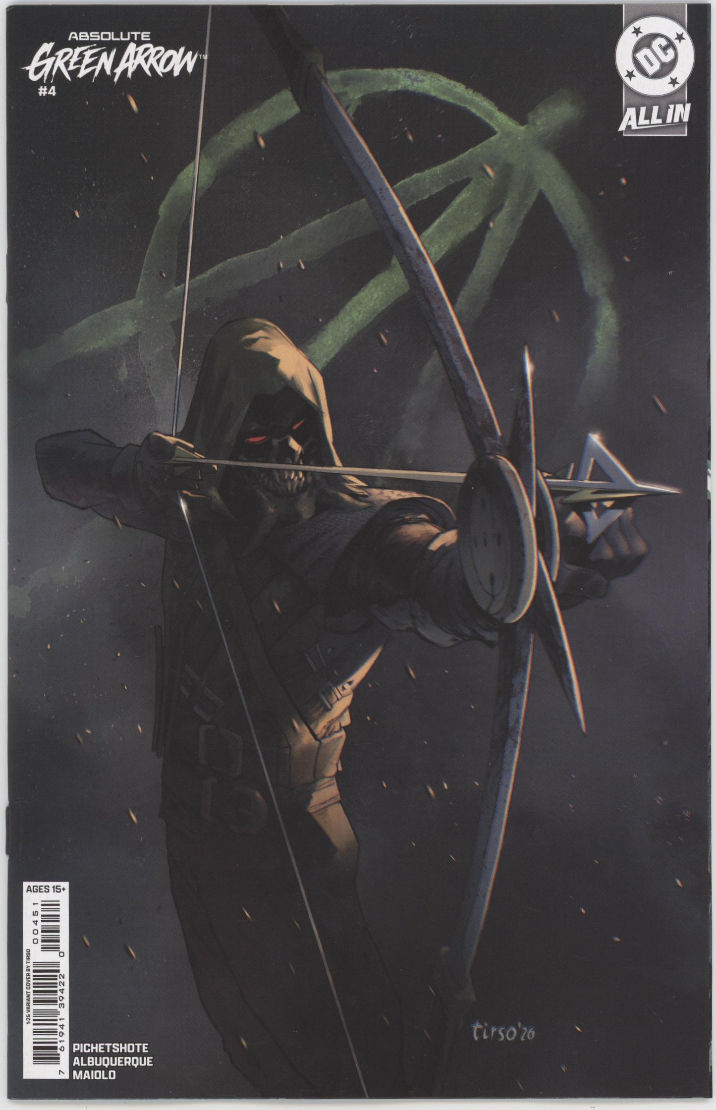 Absolute Green Arrow #4 (Of 6) Cover E 1 in 25 Tirso Cons Card Stock Variant
