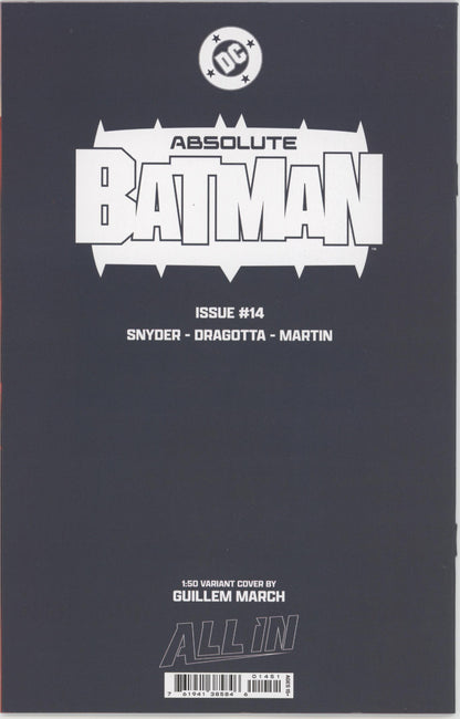 Absolute Batman #14 Cover E 1 in 50 Guillem March Virgin Card Stock Variant