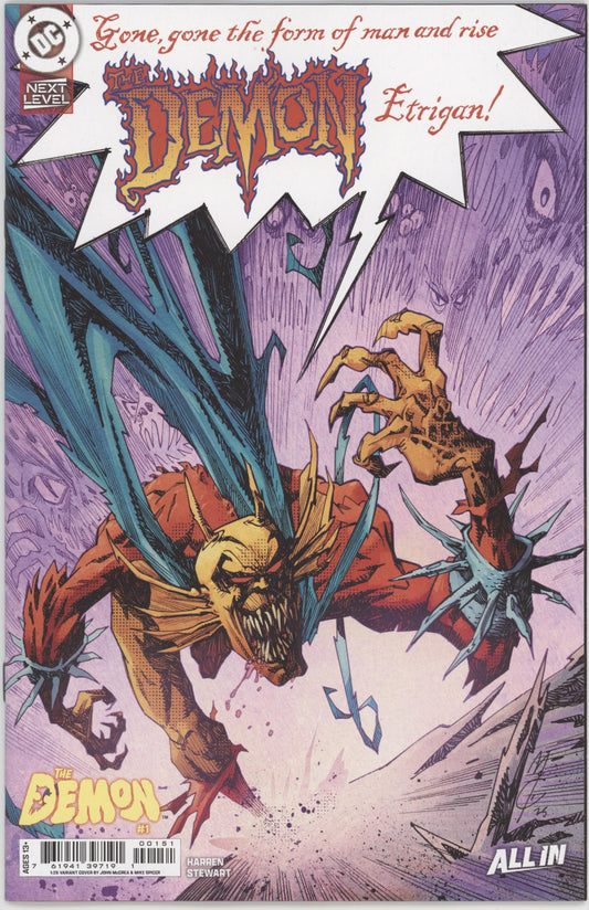 Demon #1 Cover G 1 in 25 John Mccrea Card Stock Variant