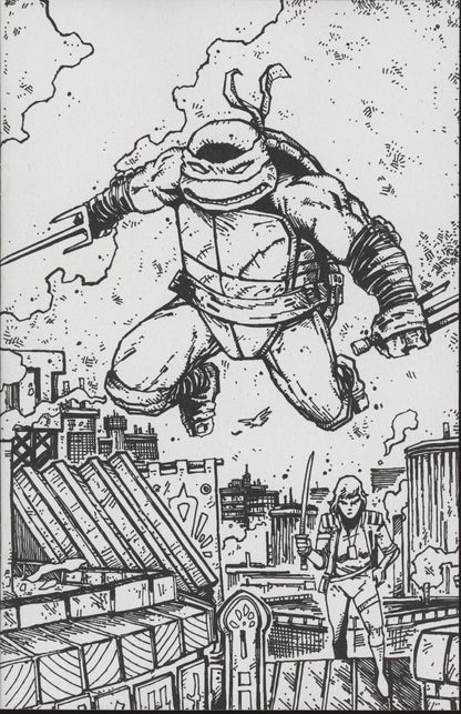 Teenage Mutant Ninja Turtles #22 Variant RIA (10) (Eastman & Bishop Black & White Full Art)