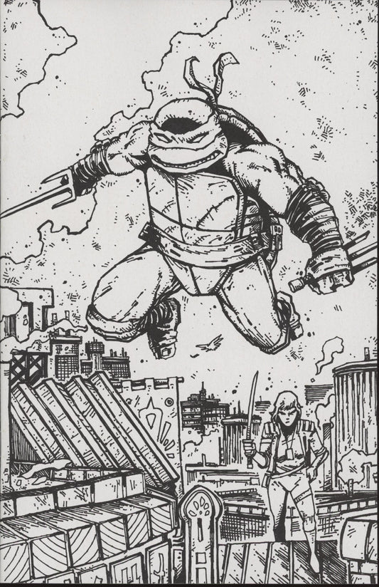 Teenage Mutant Ninja Turtles #22 Variant RIA (10) (Eastman & Bishop Black & White Full Art)