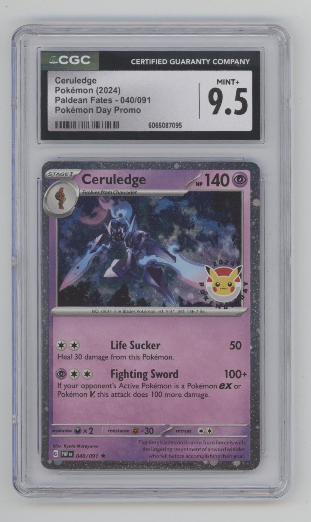 Ceruledge Pokemon Paldean Fates Pokemon Day Promo #040 CGC 10 #1