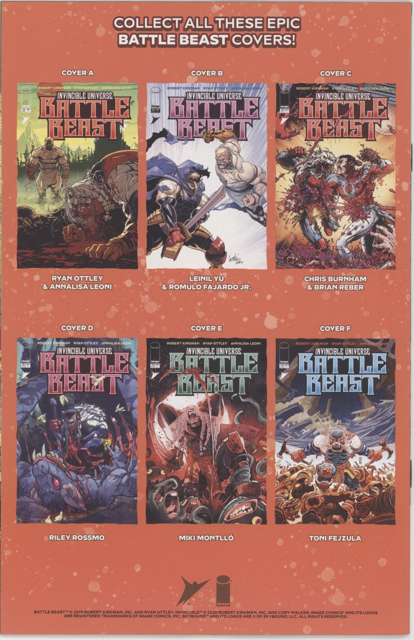 Invincible Universe Battle Beast #12 Cover D 1 in 25 Riley Rossmo Variant