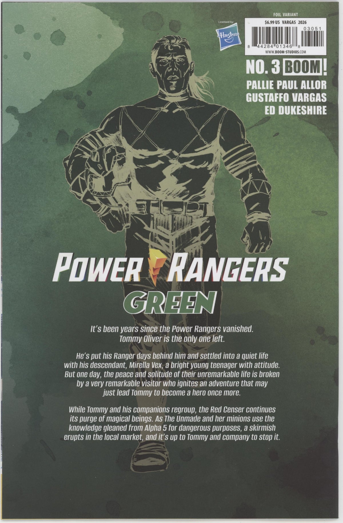 Power Rangers Green #3 E 1 in 10 Variant Edition Foil Variant (Full Art, Foil, Vargas)