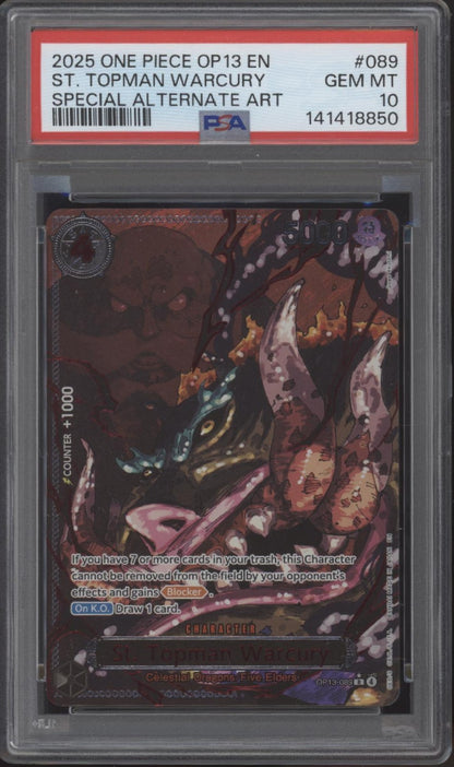 The Five Elders One Piece OP13 Special Alternate Art PSA 10 Sequential Set of 5