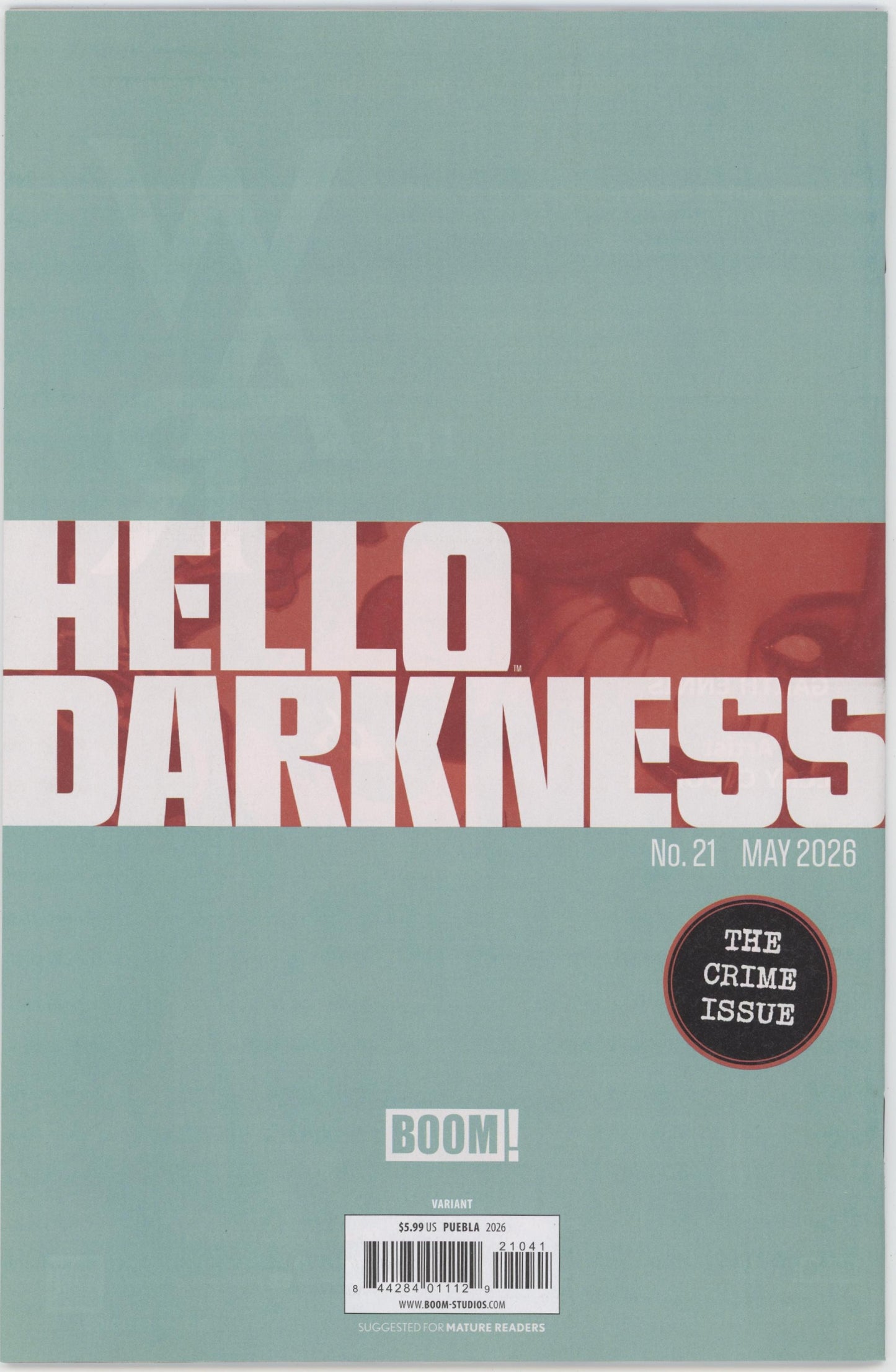 Hello Darkness #21 D 1 in 10 Variant Edition (Full Art, Puebla)