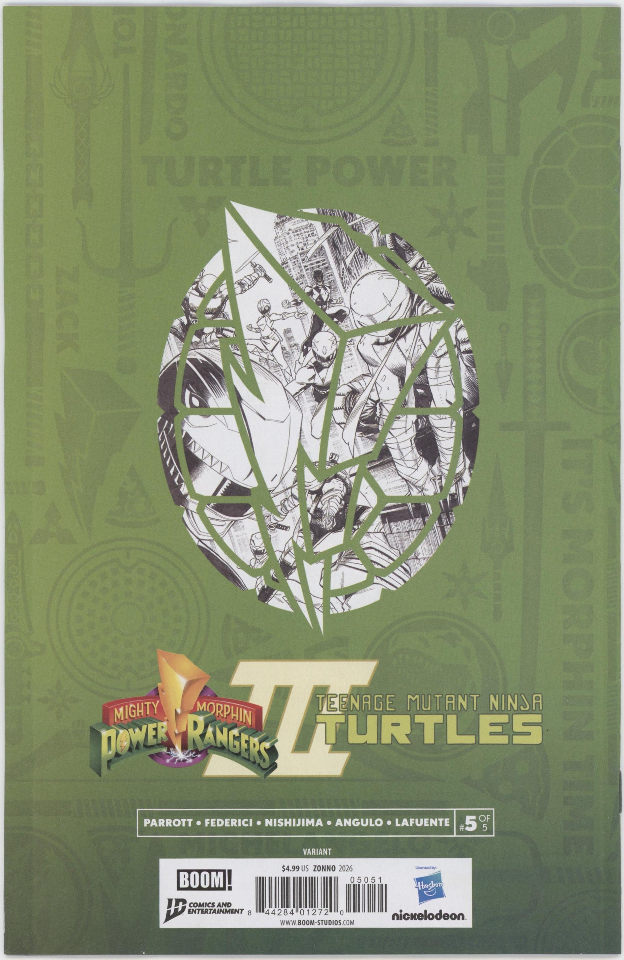 Mighty Morphin Power Rangers/Teenage Mutant Ninja Turtles III #5 E 1 in 10 Variant Edition (Full Art, Inks, Zonno)、Boom! Entertainment、kayou