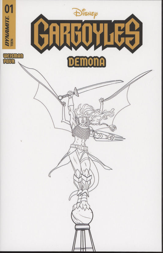 GARGOYLES DEMONA #1 CVR M INC 1:10 FRANK PAUR LINE ART VAR