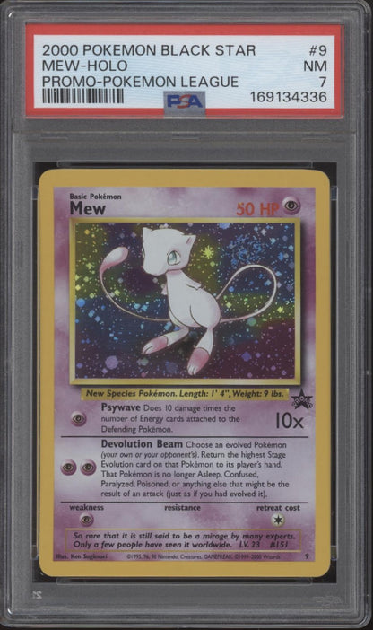Mew Pokemon League Black Star Promo Holo #9 PSA 7