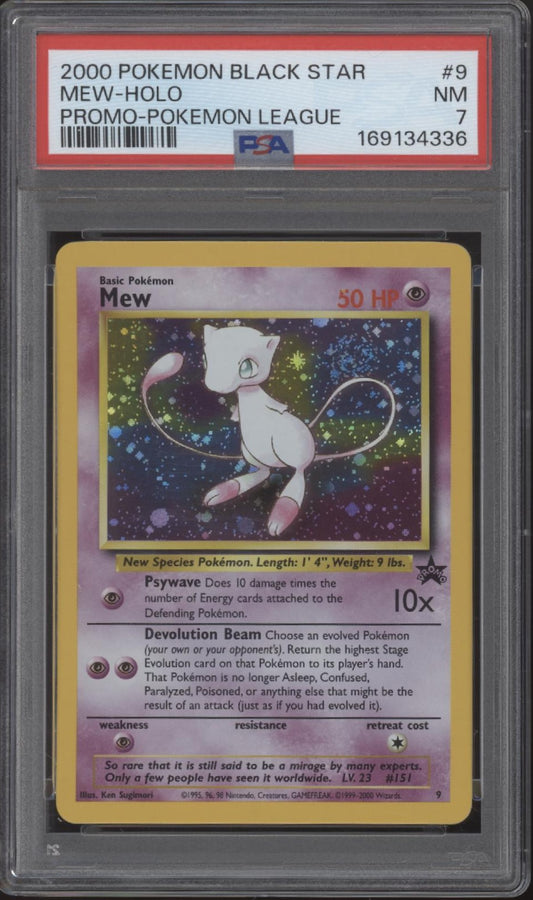 Mew Pokemon League Black Star Promo Holo #9 PSA 7