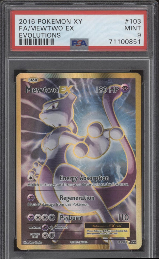 Mewtwo ex Pokemon XY Evolutions Full Art #103 PSA 9