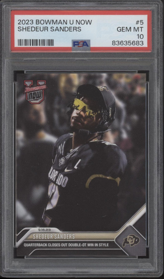 Shedeur Sanders 2023 Bowman University Now #5 PSA 10 #1