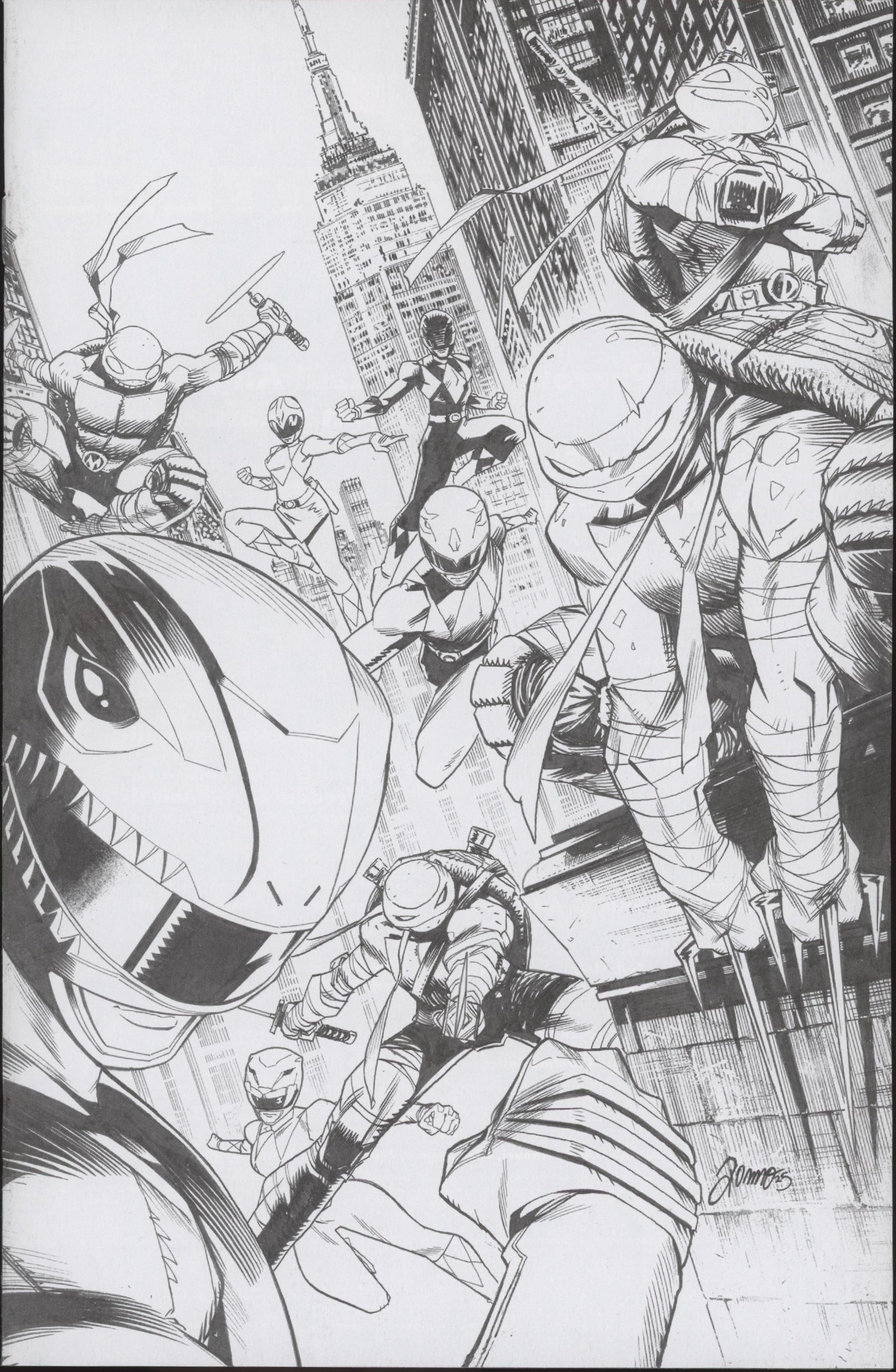 Mighty Morphin Power Rangers/Teenage Mutant Ninja Turtles III #5 E 1 in 10 Variant Edition (Full Art, Inks, Zonno)、Boom! Entertainment、kayou