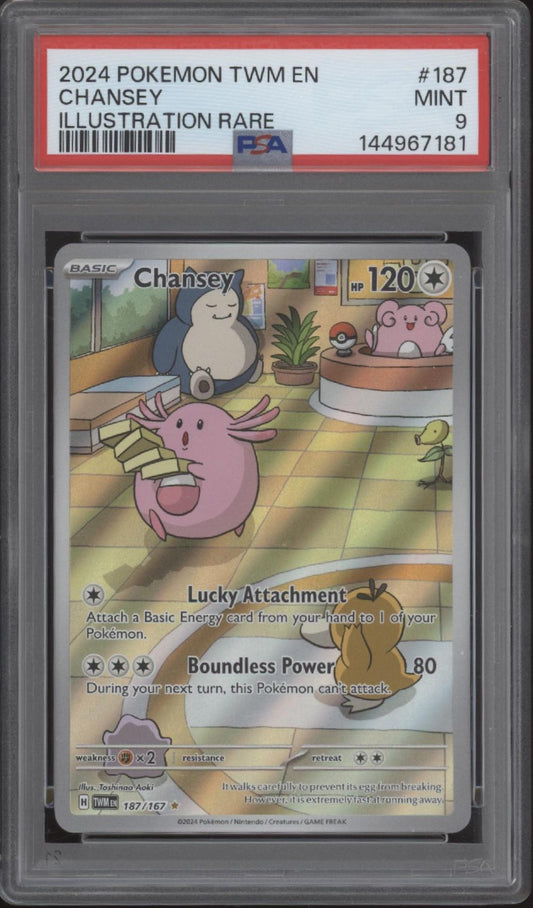 Chansey Pokemon Twilight Masquerade Illustration Rare #187 PSA 9