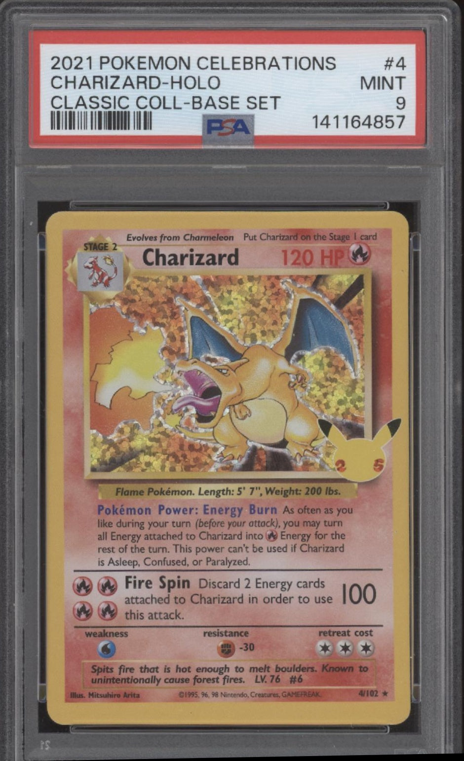 Charizard Pokemon Celebrations Classic Collection Base Set Holo #4 PSA 9