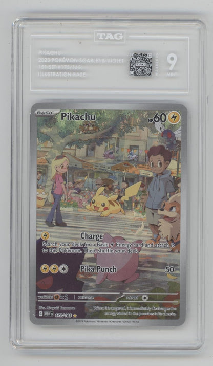 Pikachu Pokemon 151 Illustration Rare #173 TAG 9