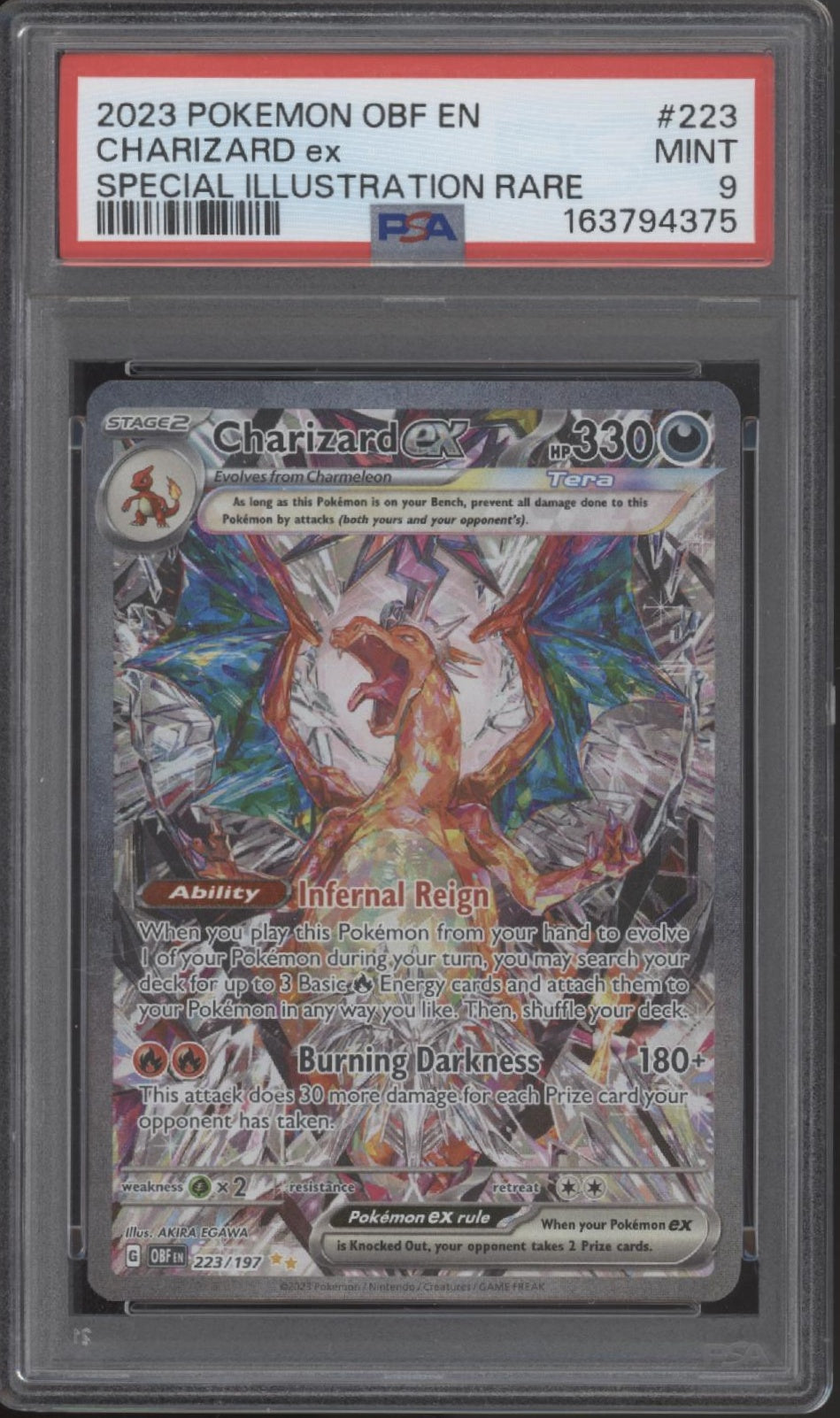 Charizard ex Pokemon Obsidian Flames Special Illustration Rare #223 PSA 9