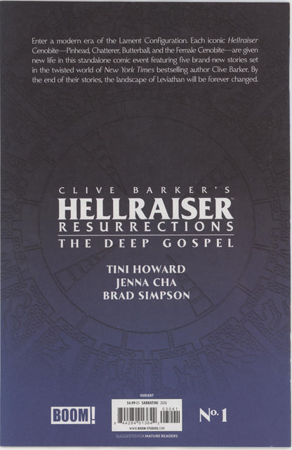 Hellraiser: Resurrections The Deep Gospel #1 D 1 in 10 Variant Edition (Full Art, Sabbatini)
