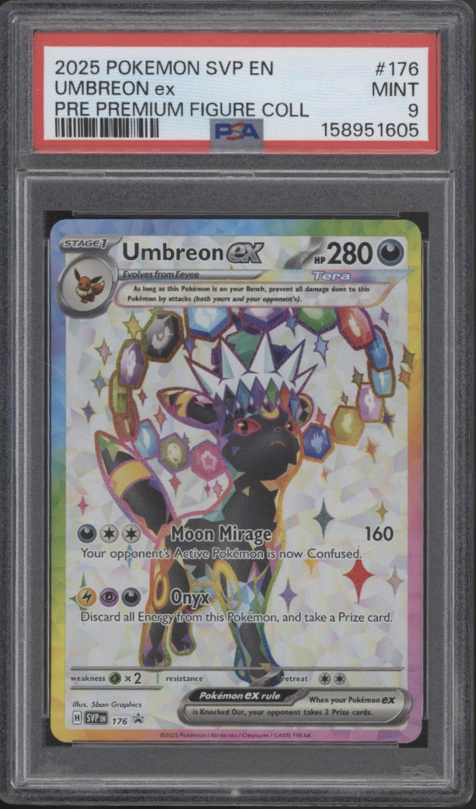 Umbreon ex Pokemon Prismatic Evolutions Premium Figure Collection #176 PSA 9 #1