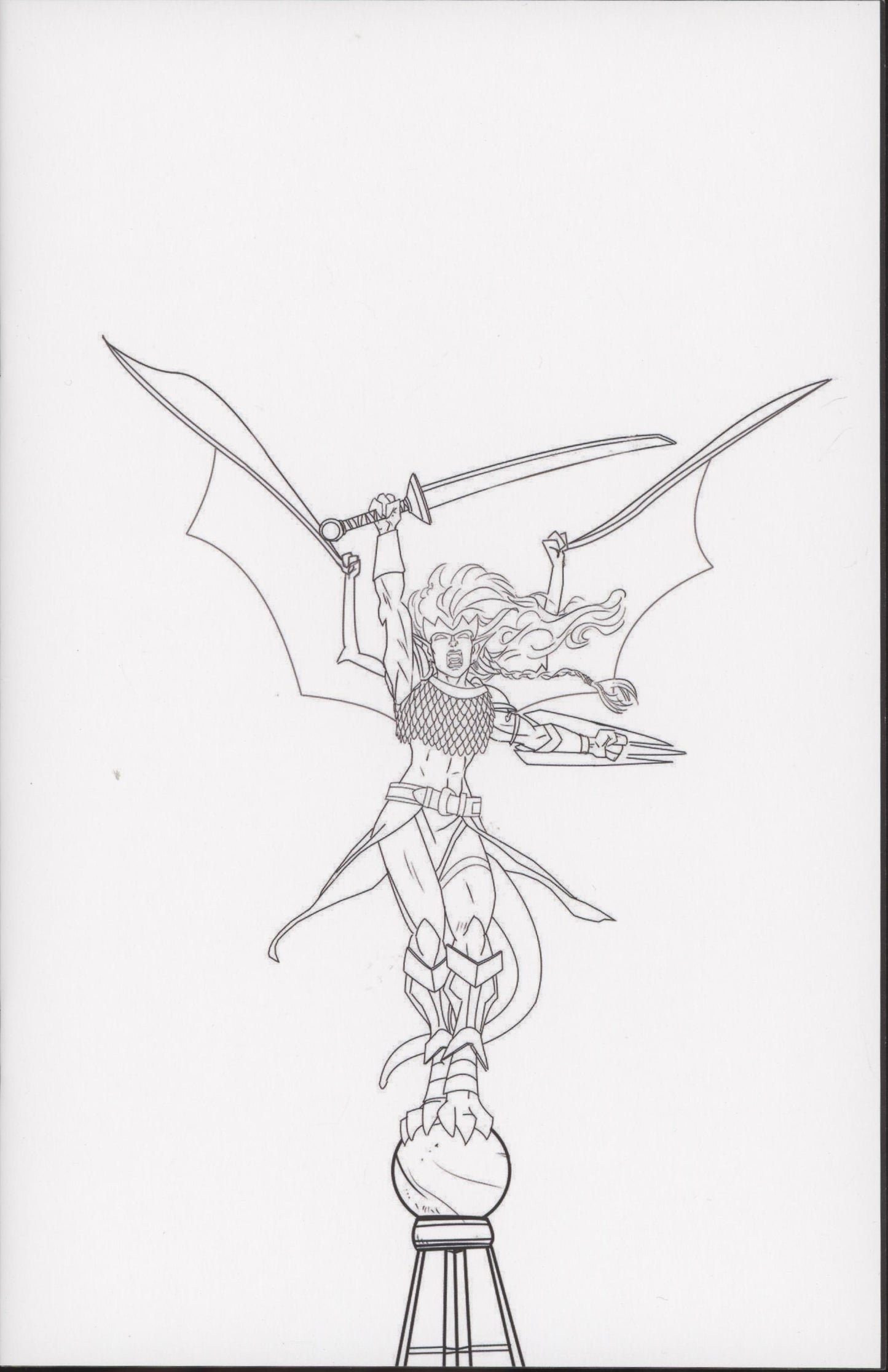 GARGOYLES DEMONA #1 CVR O INC 1:15 FRANK PAUR LINE ART VIRGIN VAR