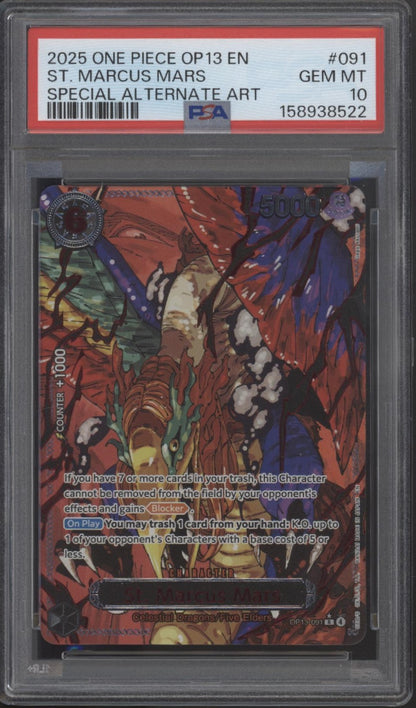 The Five Elders One Piece OP13 Special Alternate Art PSA 10 Sequential Set of 5