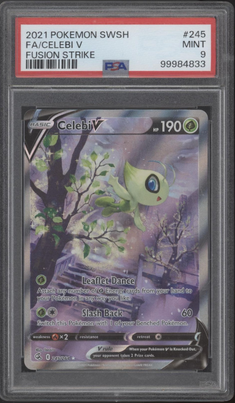 Celebi V Pokemon Fusions Strike Full Art #245 PSA 9