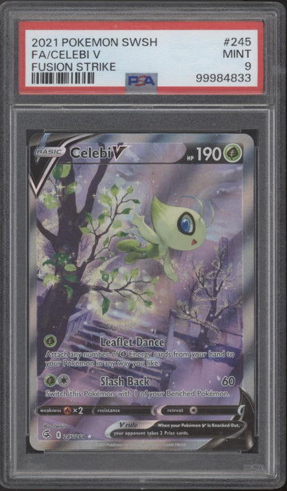 Celebi V Pokemon Fusions Strike Full Art #245 PSA 9