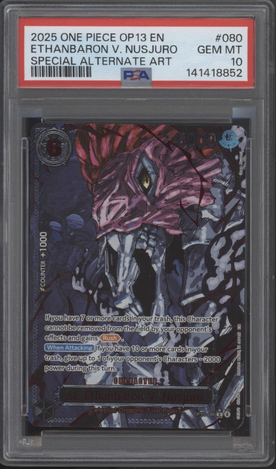 The Five Elders One Piece OP13 Special Alternate Art PSA 10 Sequential Set of 5