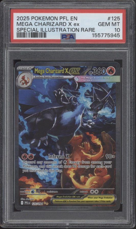 Mega Charizard X ex Pokemon Phantasmal Flames Special Illustration Rare PSA 10