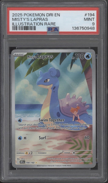 Misty's Lapras Pokemon Destined Rivals Illustration Rare #194 PSA 9 #2