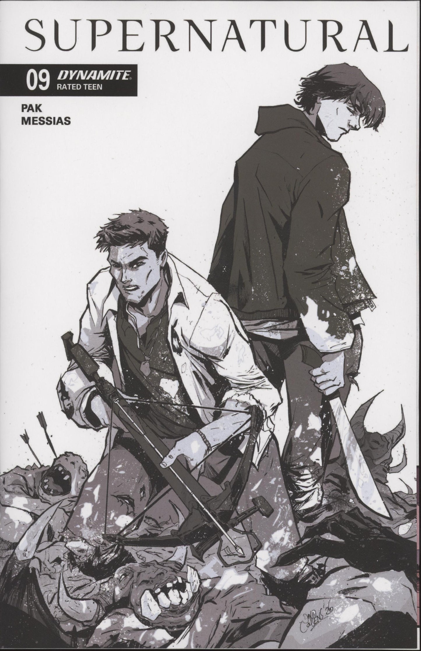 Supernatural #9 Cover G 1 in 10 David Cousens Line Art Variant