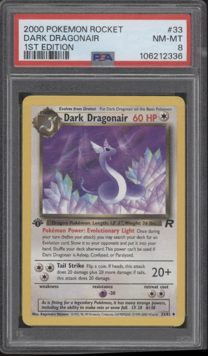 Dark Dragonair Pokemon Team Rocket 1st Edition #33 PSA 8