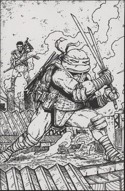 Teenage Mutant Ninja Turtles #21RIA (10) (Eastman & Bishop Black & White Full Art)