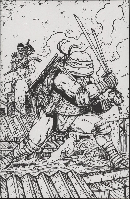 Teenage Mutant Ninja Turtles #21RIA (10) (Eastman & Bishop Black & White Full Art)