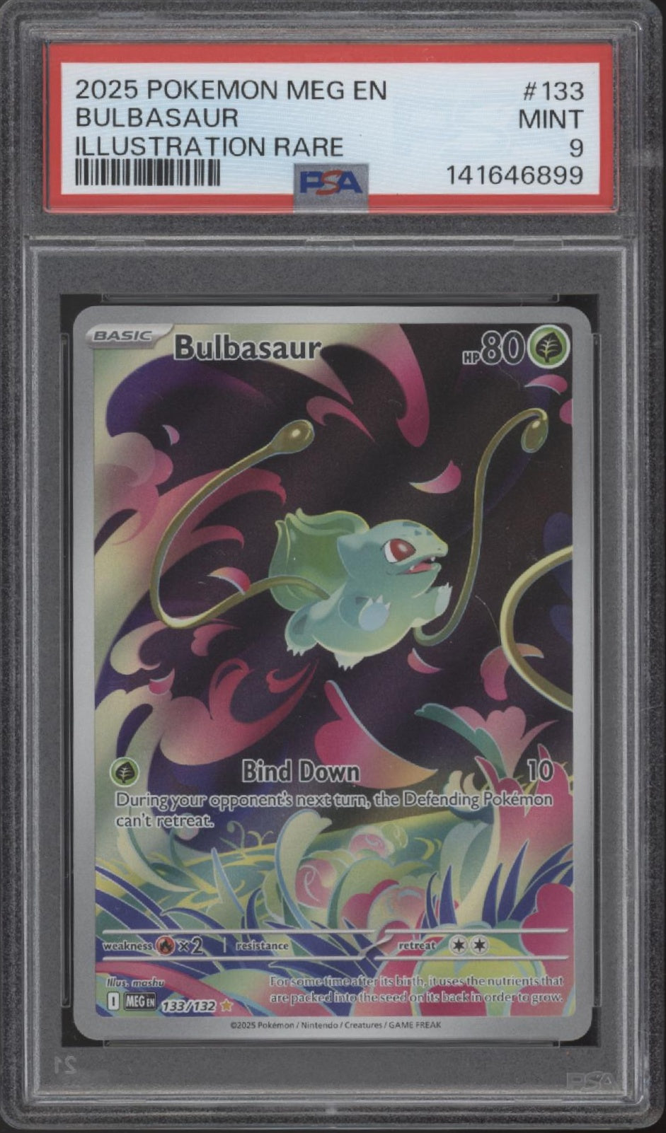 Bulbasaur Pokemon Mega Evolution Illustration Rare #133 PSA 9