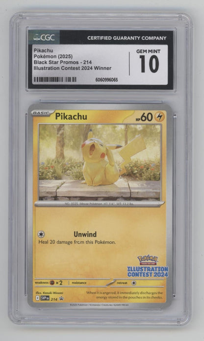 Pikachu Pokemon Illustration Contest 2024 Winner Promo #214 CGC 10