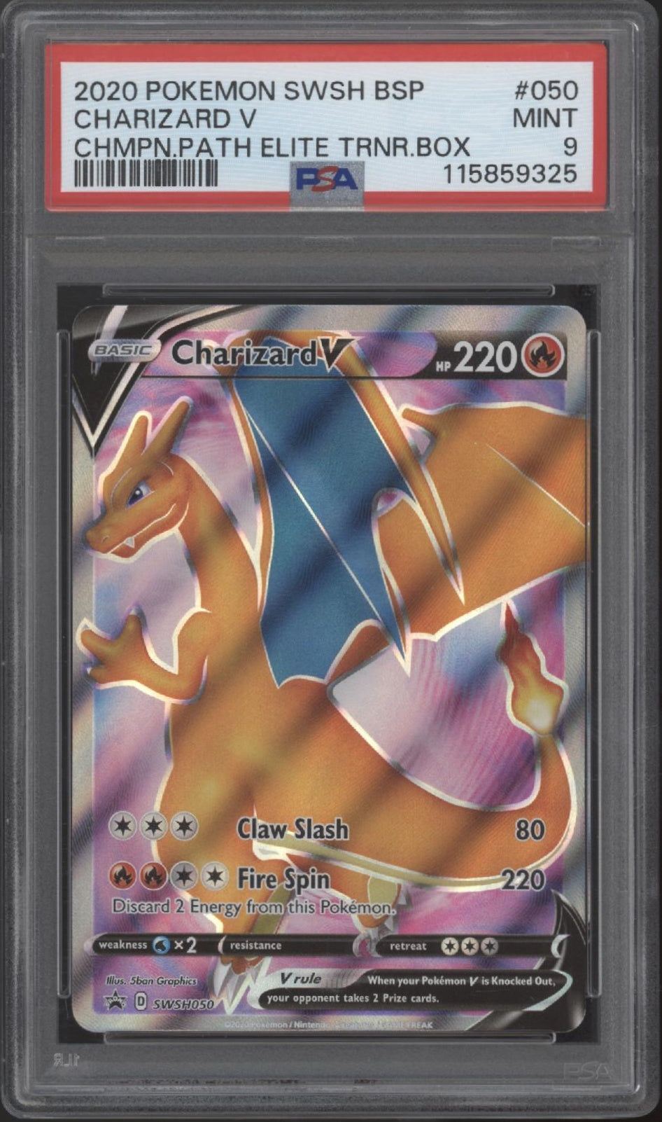 Charizard V Pokemon Champions Path Elite Trainer Box #050 PSA 9