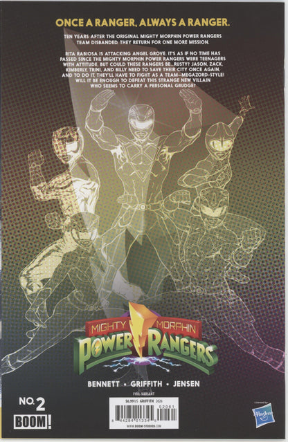 Mighty Morphin Power Rangers (2026) #2 F 1 in 10 Variant Edition Foil Variant (Full Art, Foil, Griffith)
